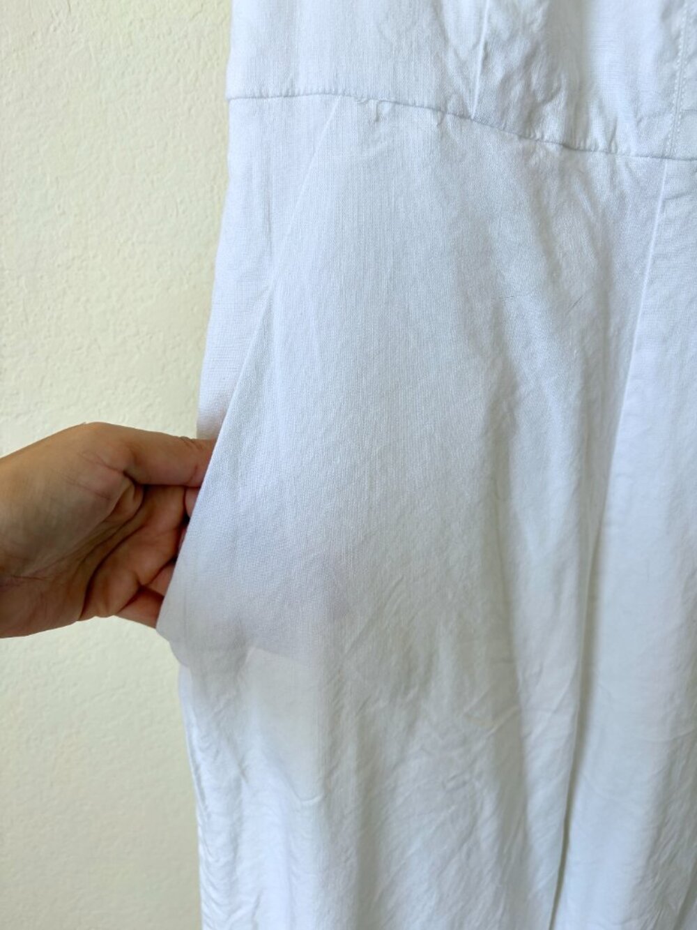 Antonio Melani Jumpsuit Womens 2 White Linen Blend Sleeveless Wide Leg Tie Back - Picture 4 of 8